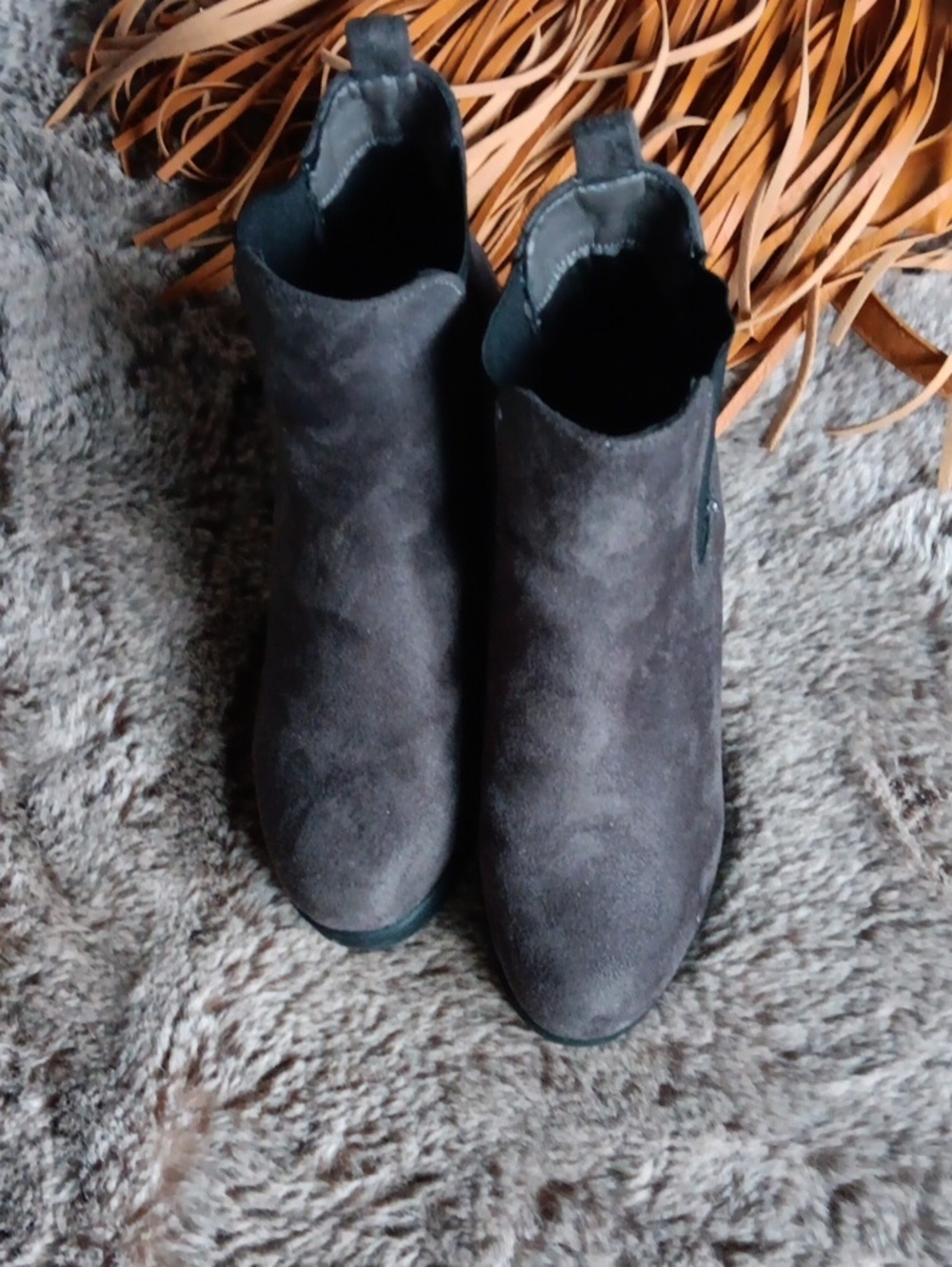 Dream Pairs Charcoal Suede Ankle Booties